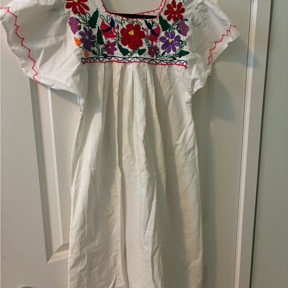 Embroidered Mexican cotton dress